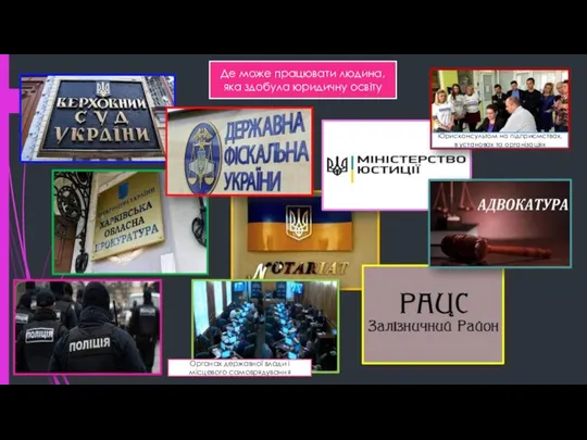 Де може працювати людина, яка здобула юридичну освіту Органах державної