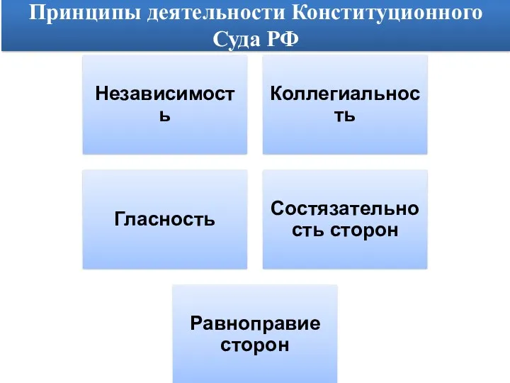 Принципы деятельности Конституционного Суда РФ