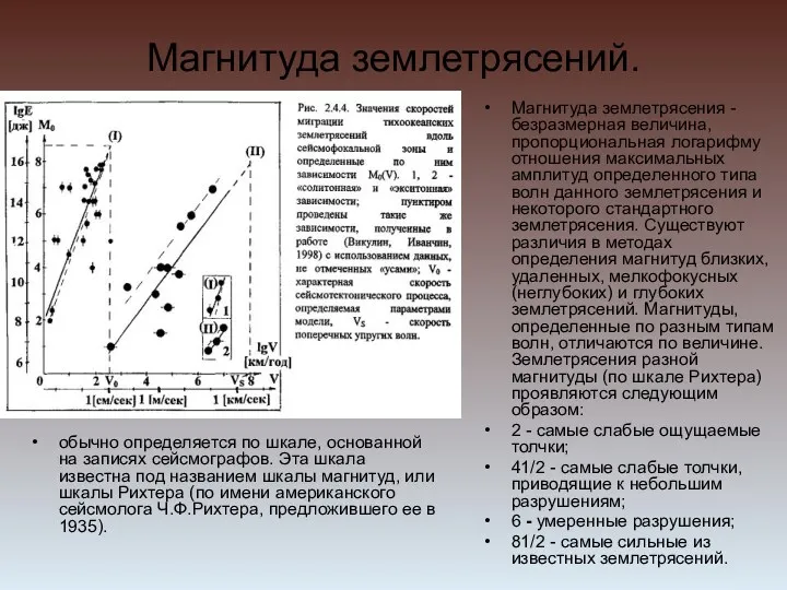 Магнитуда землетрясений. обычно определяется по шкале, основанной на записях сейсмографов. Эта шкала известна