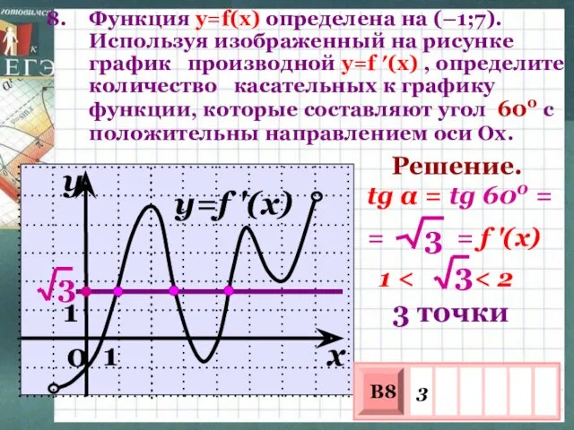 Функция y=f(x) определена на (–1;7). Используя изображенный на рисунке график