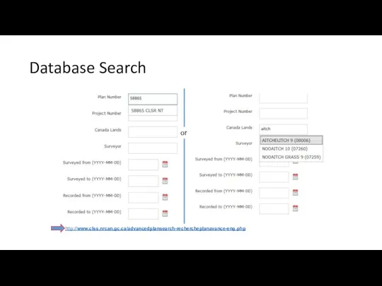 Database Search or http://www.clss.nrcan.gc.ca/advancedplansearch-rechercheplanavance-eng.php