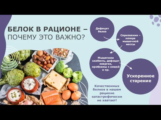 Дефицит белка Ускоренное старение БЕЛОК В РАЦИОНЕ – ПОЧЕМУ ЭТО