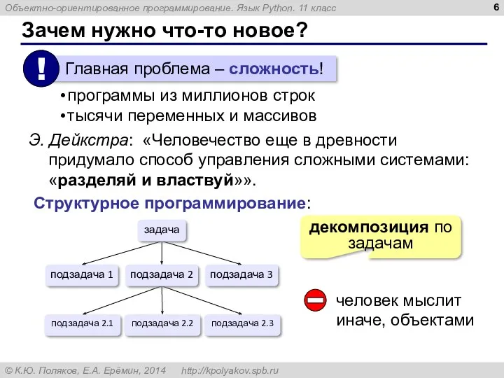 Зачем нужно что-то новое? программы из миллионов строк тысячи переменных