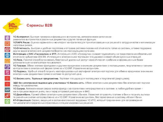 Сервисы B2B 1С:Контрагент. Быстрая проверка информации о контрагентах, автоматическое заполнение