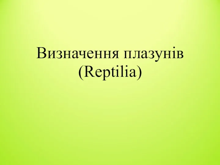 Визначення плазунів (Reptilia)