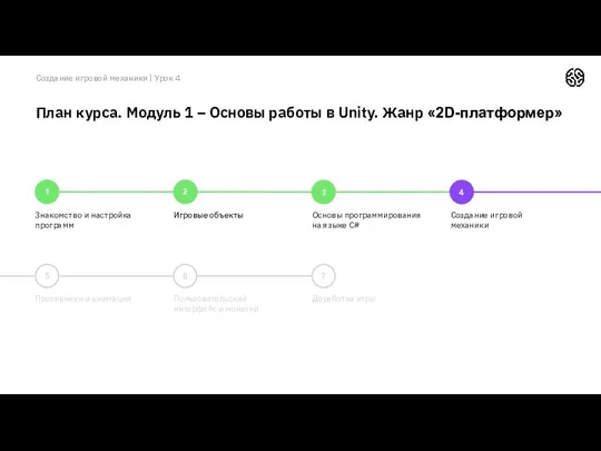 Создание игровой механики | Урок 4 План курса. Модуль 1