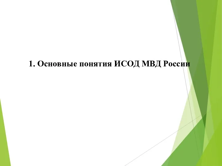 1. Основные понятия ИСОД МВД России