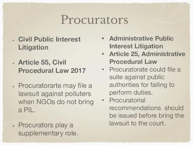 Procurators Civil Public Interest Litigation Article 55, Civil Procedural Law