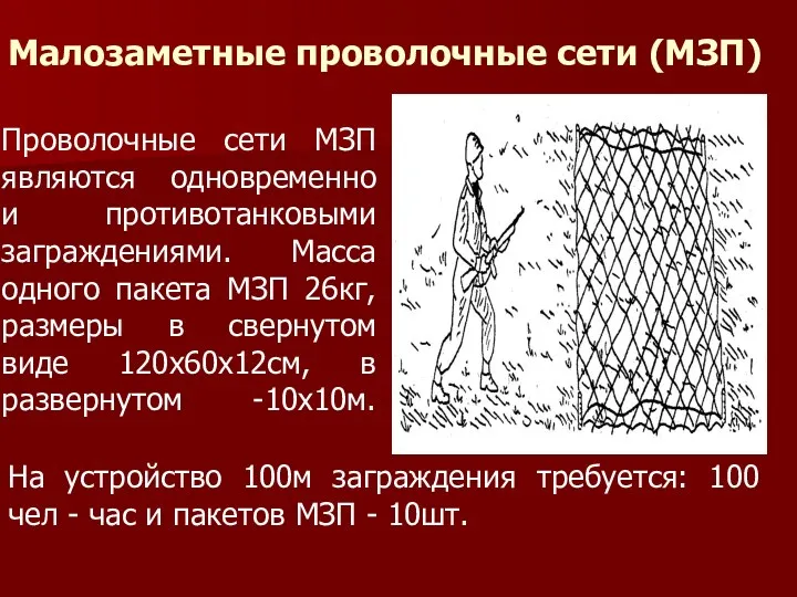 Малозаметные проволочные сети (МЗП) Проволочные сети МЗП являются одновременно и