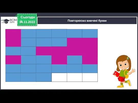 14.11.2022 Сьогодні Повторюємо вивчені букви