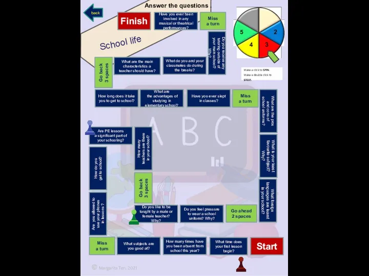 Start Finish What time does your first lesson begin? Make