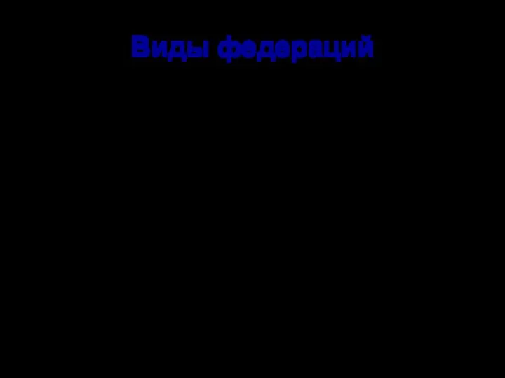 Виды федераций По способу образования федерации разделяют на: а) договорные