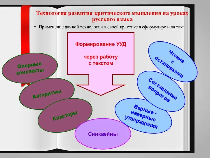 Технология развития критического мышления на уроках русского языка Применение данной