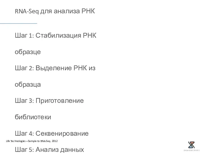 RNA-Seq для анализа РНК Шаг 1: Стабилизация РНК образце Шаг