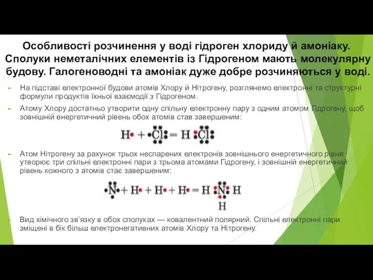 Особливості розчинення у воді гідроген хлориду й амоніаку. Сполуки неметалічних