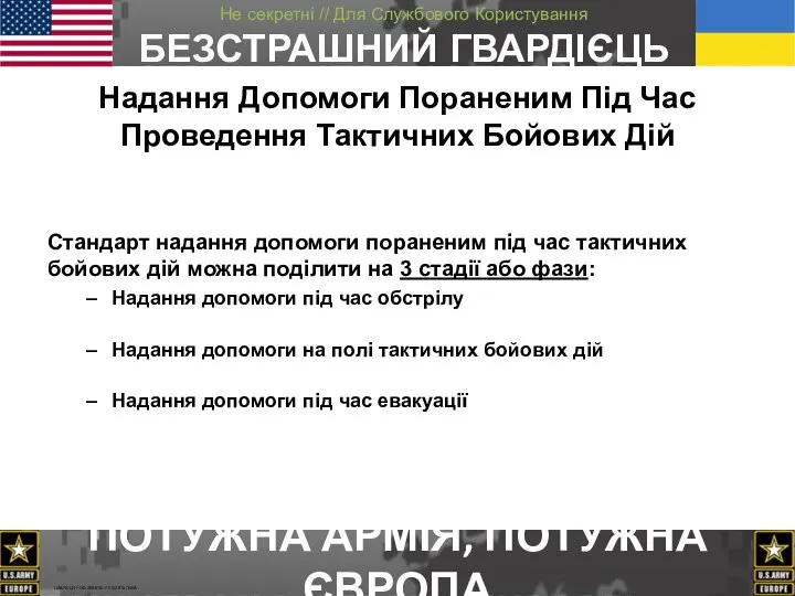 Надання Допомоги Пораненим Під Час Проведення Тактичних Бойових Дій Стандарт