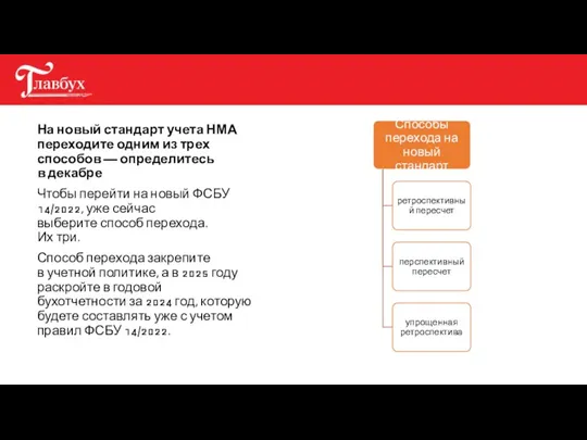 На новый стандарт учета НМА переходите одним из трех способов — определитесь в