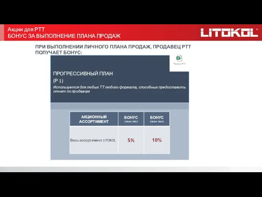 Акции для РТТ БОНУС ЗА ВЫПОЛНЕНИЕ ПЛАНА ПРОДАЖ ПРИ ВЫПОЛНЕНИИ