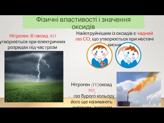 Фізичні властивості і значення оксидів