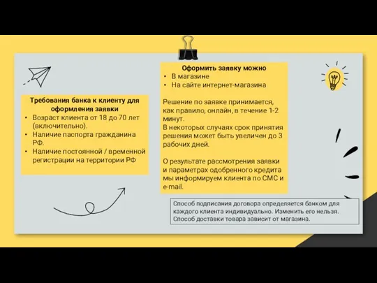 Требования банка к клиенту для оформления заявки Возраст клиента от