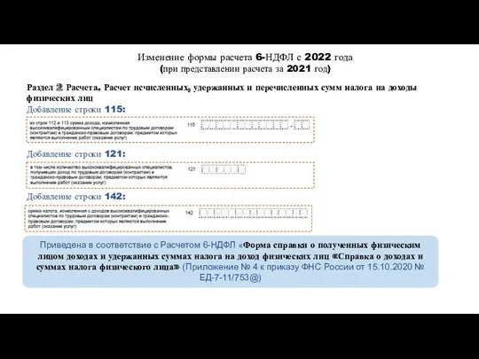 Изменение формы расчета 6-НДФЛ с 2022 года (при представлении расчета