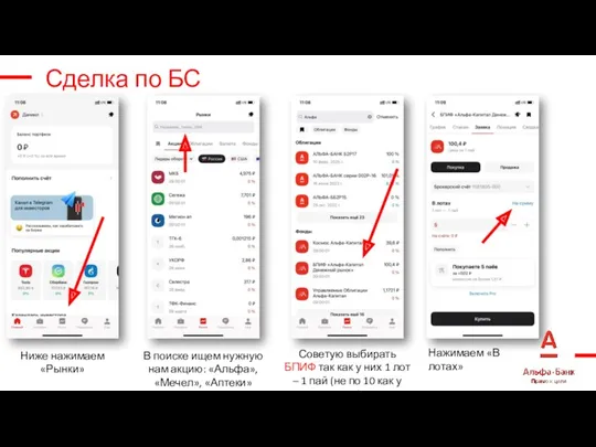 Сделка по БС Ниже нажимаем «Рынки» В поиске ищем нужную