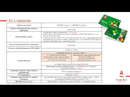 Х5 с пакетом *При подключений сервиса «Пакет»