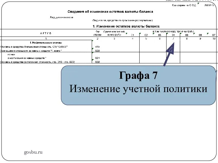 gosbu.ru Графа 7 Изменение учетной политики