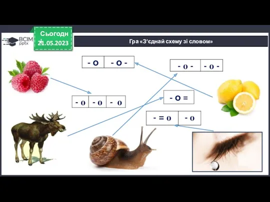 21.05.2023 Сьогодні Гра «З’єднай схему зі словом»