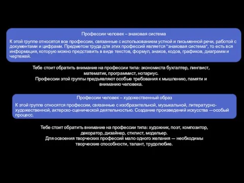 Профессии человек – знаковая система К этой группе относятся все