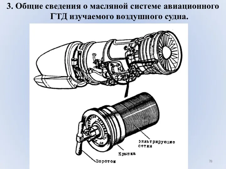 3. Общие сведения о масляной системе авиационного ГТД изучаемого воздушного судна.