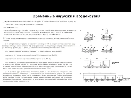 Временные нагрузки и воздействия 1) Нормативная временная вертикальная нагрузка от