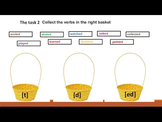 The task 2 [t] [d] [ed] Collect the verbs in