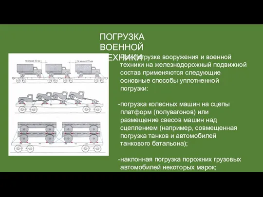 При погрузке вооружения и военной техники на железнодорожный подвижной состав