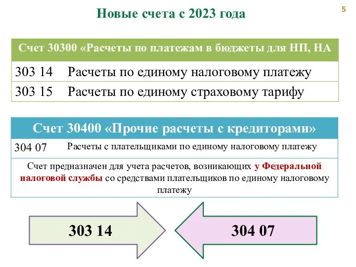 Новые счета с 2023 года 303 14 304 07