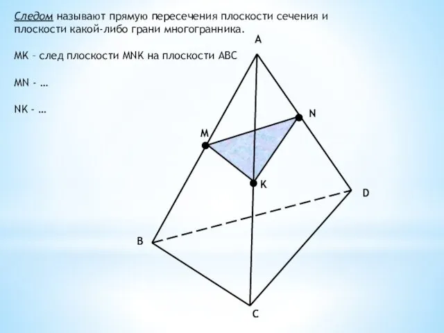 A B C D M N K Следом называют прямую