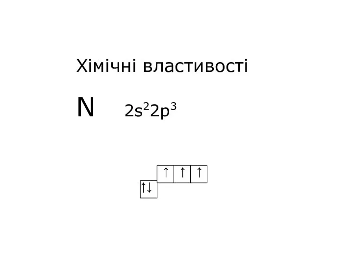 Хімічні властивості N 2s22p3