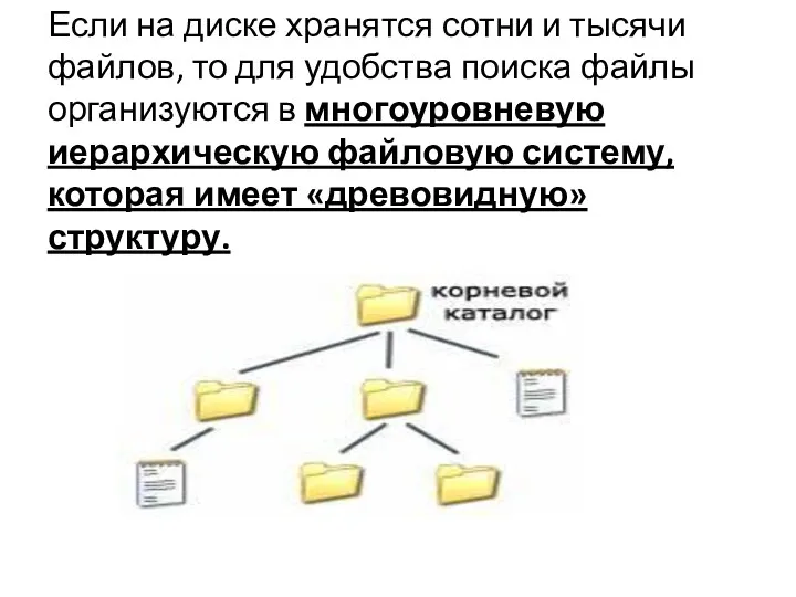 Если на диске хранятся сотни и тысячи файлов, то для