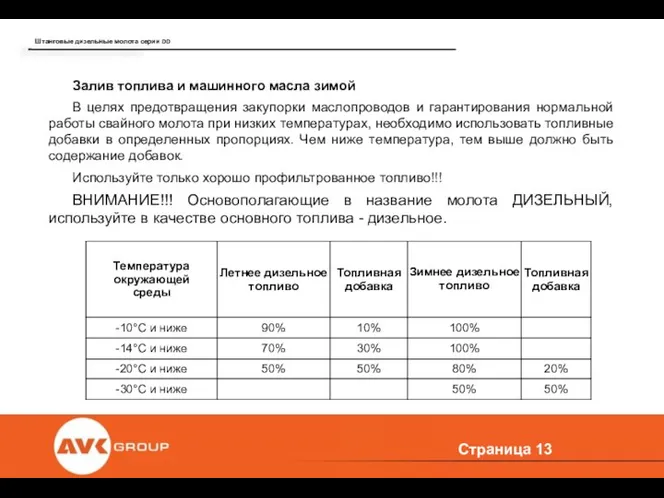 Страница Залив топлива и машинного масла зимой В целях предотвращения