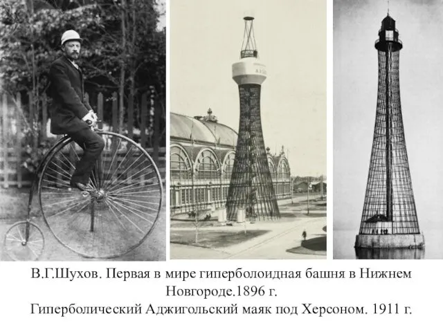 В.Г.Шухов. Первая в мире гиперболоидная башня в Нижнем Новгороде.1896 г.