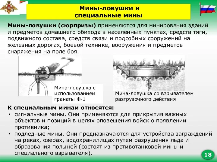 Мины-ловушки (сюрпризы) применяются для минирования зданий и предметов домашнего обихода