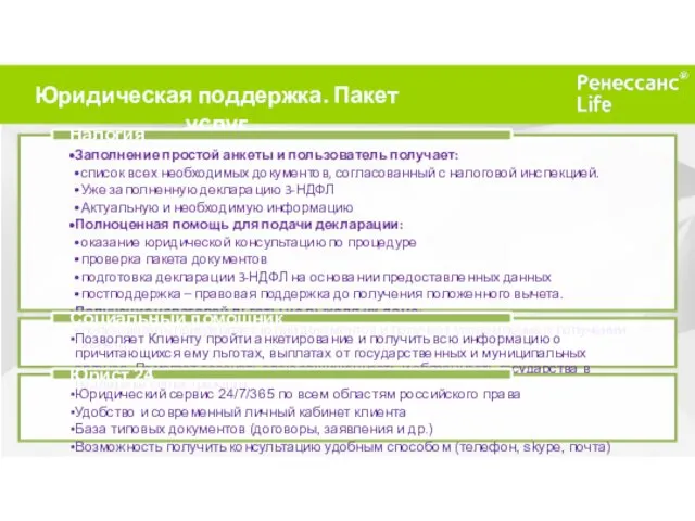 Юридическая поддержка. Пакет услуг Мы открыты к сотрудничеству!