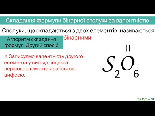 Складання формули бінарної сполуки за валентністю Сполуки, що складаються з