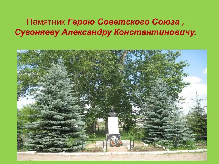 Памятник Герою Советского Союза , Сугоняеву Александру Константиновичу.