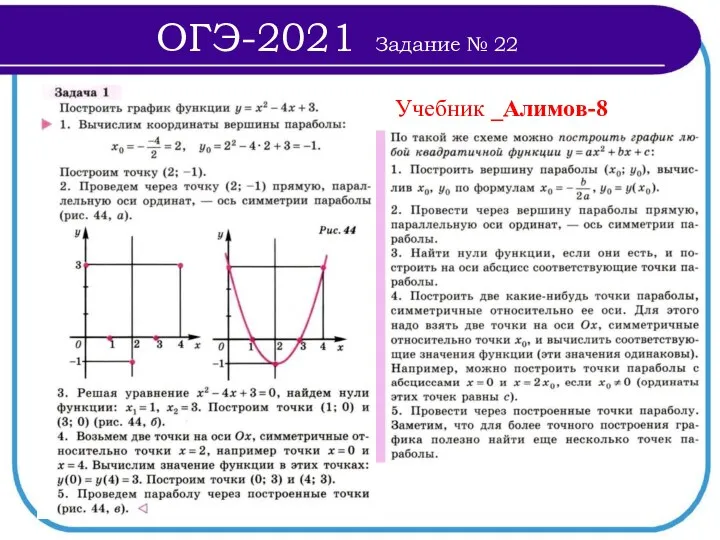 Учебник _Алимов-8 ОГЭ-2021 Задание № 22