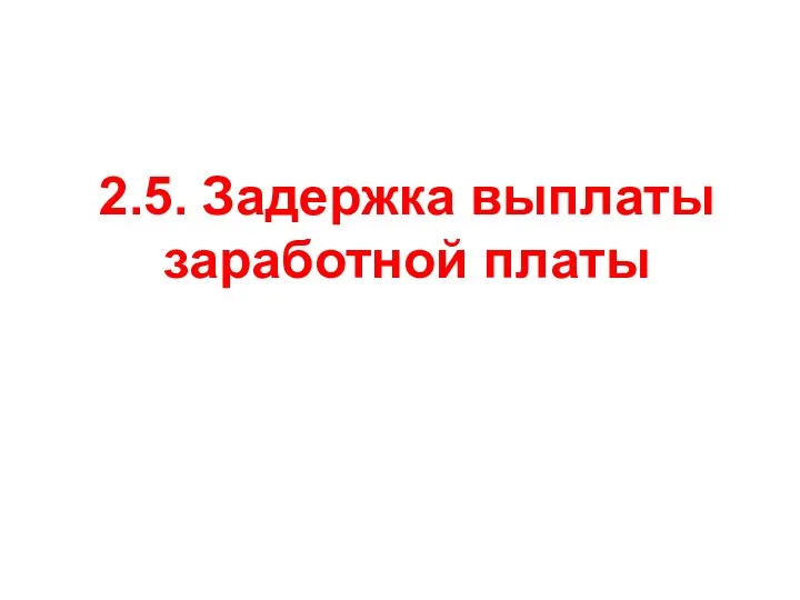 2.5. Задержка выплаты заработной платы