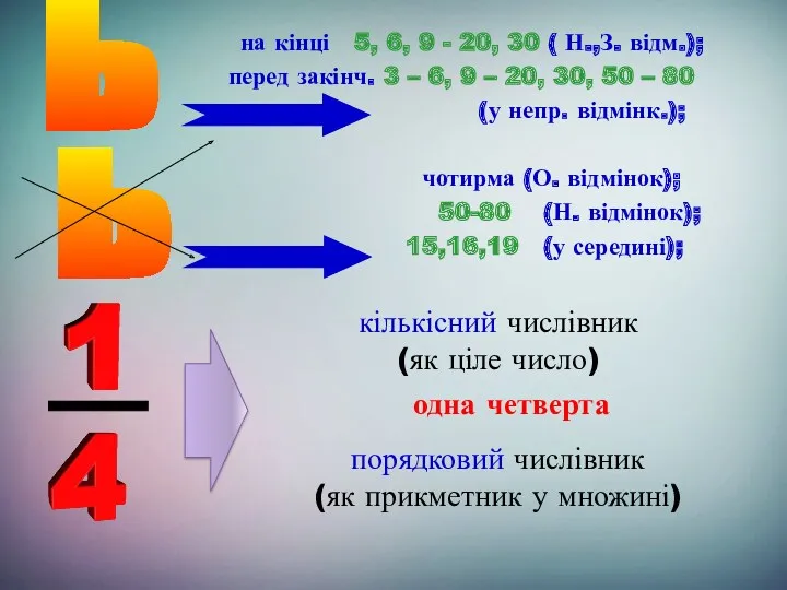 на кінці 5, 6, 9 - 20, 30 ( Н.,З.