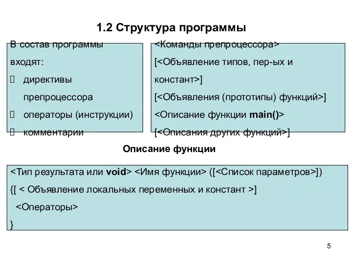 Описание функции [ ] [ ] [ ] ([ ])