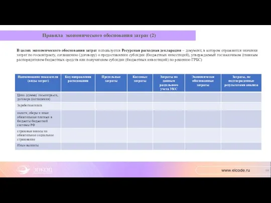 Правила экономического обоснования затрат (2) В целях экономического обоснования затрат