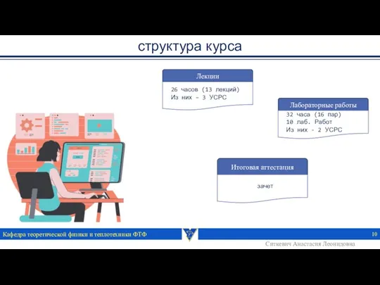 структура курса Кафедра теоретической физики и теплотехники ФТФ Лекции Итоговая